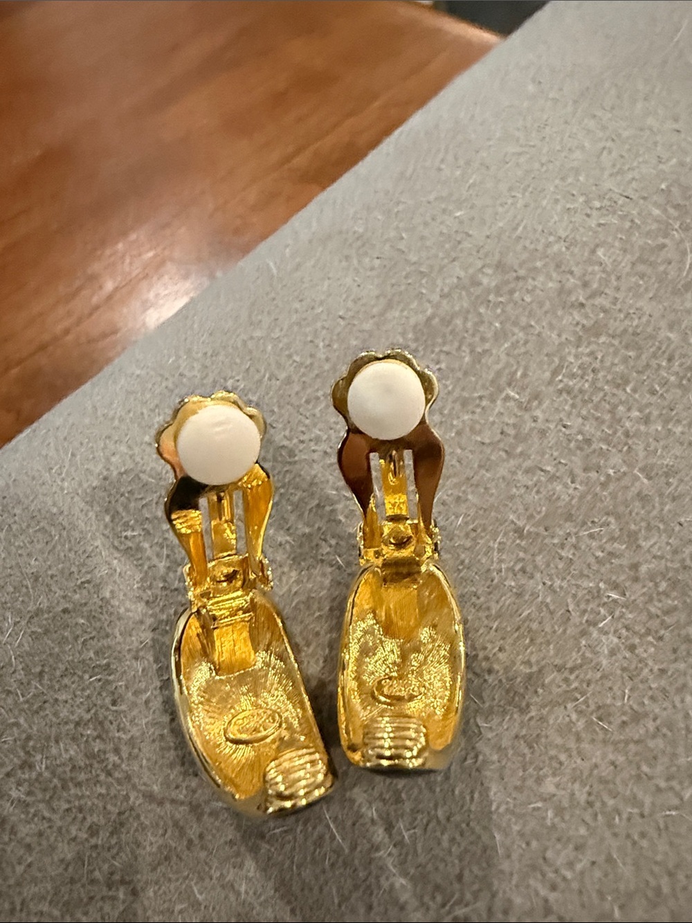 Joan Rivers Black and Gold Faux Pearl Clip-On Earrings with Crystals - Picture 3 of 3